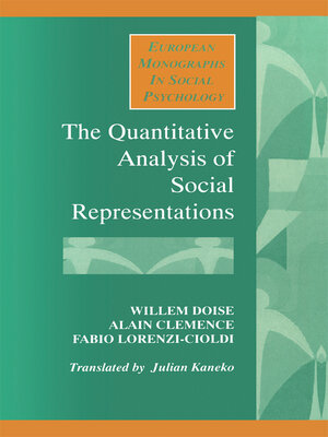 cover image of The Quantitative Analysis of Social Representations